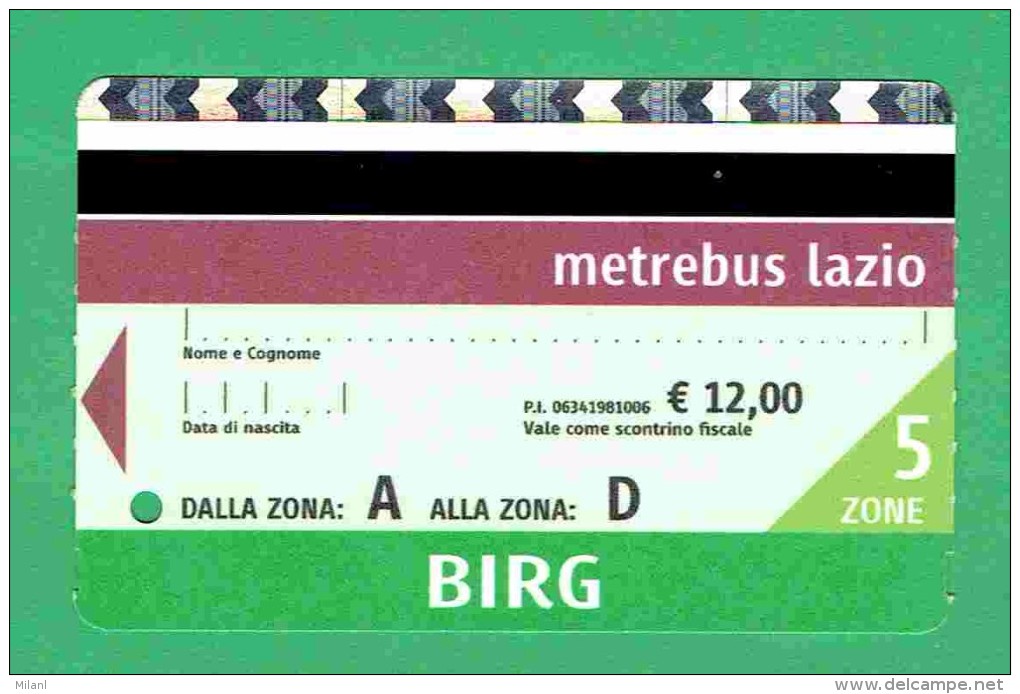 Metrebus Lazio - BIRG 5 Zone - Europe