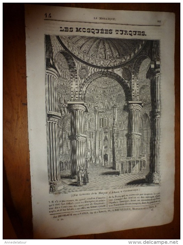 1835 LM : Les Mosquées En Turquie;Achmet (Constantinople);Platine Et Utilisations;Le Poisson PELERIN;Erasme à Rotterdam - Non Classés