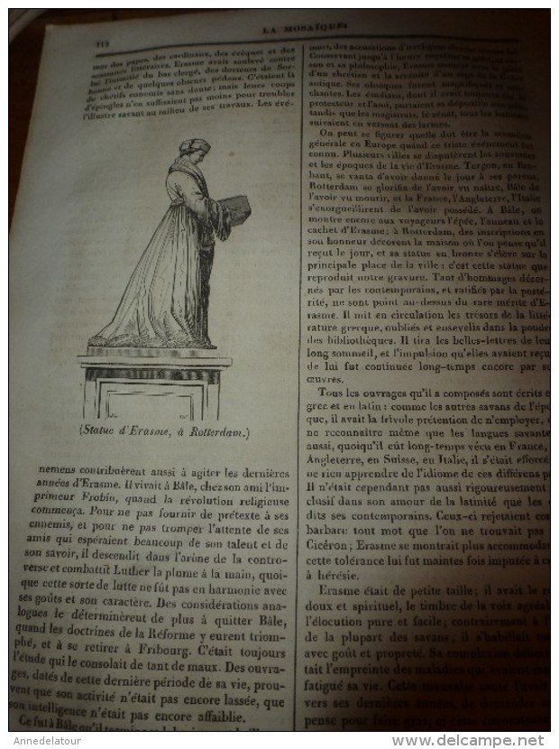 1835 LM : Les Mosquées En Turquie;Achmet (Constantinople);Platine Et Utilisations;Le Poisson PELERIN;Erasme à Rotterdam - Non Classés