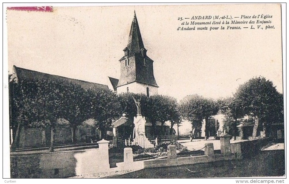 ANDARD . 49 . L´église ,  La Place Et Le Monument . 1937 - Autres & Non Classés