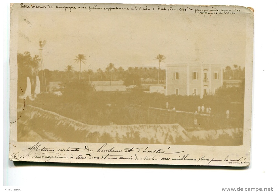 2016 04 10 Carte Photo Souvenir De Tripoli, Petite Maison De Campagne Appartenant à L'école Voir Texte Sur Carte Postale - Libye