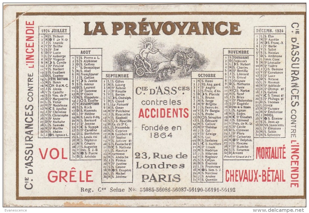 CALENDRIER LA PREVOYANCE    / AVRIL16 / BO. THEMES - Petit Format : 1901-20