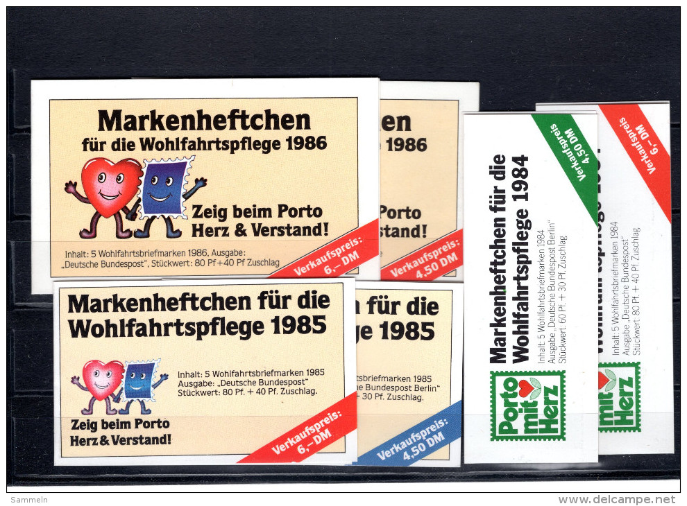 8362 Deutschland Germany Allemagne Priv. MH Wohlfahrtspflege 1984, 1985, 1986 Je 2 Versch. ** - Autres & Non Classés