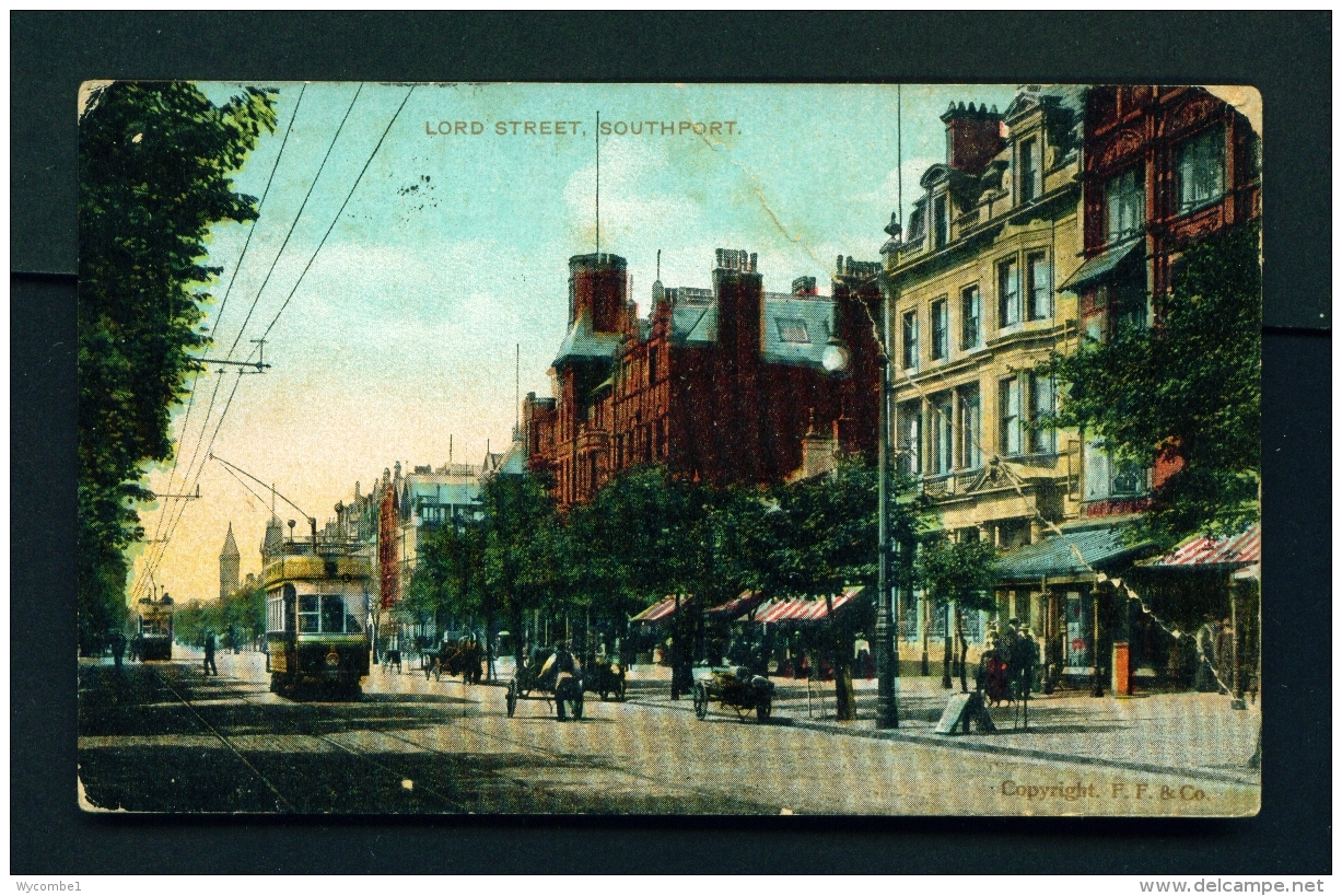 ENGLAND  -  Southport  Lord Street  Used Vintage Postcard As Scans (creased) - Southport