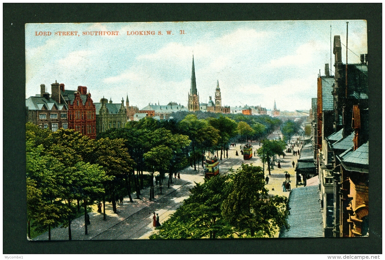 ENGLAND  -  Southport  Lord Street  Vintage Postcard As Scans - Southport