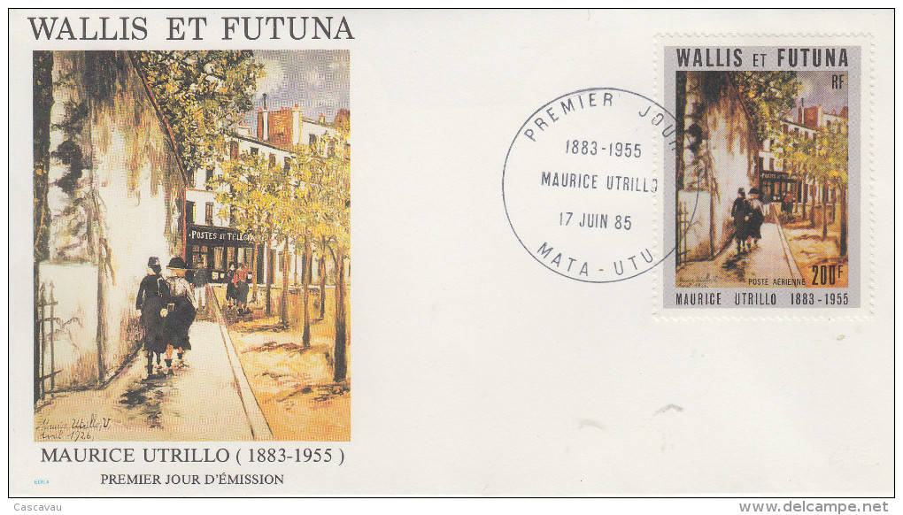 Enveloppe   FDC   1er  Jour    WALLIS  Et  FUTUNA     Oeuvre  De  Maurice   UTRILLO   1985 - Autres & Non Classés