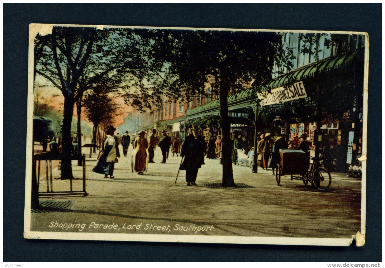 ENGLAND  -  Southport  Lord Street  Shopping Parade  Used Vintage Postcard As Scans  (damaged As Shown) - Southport