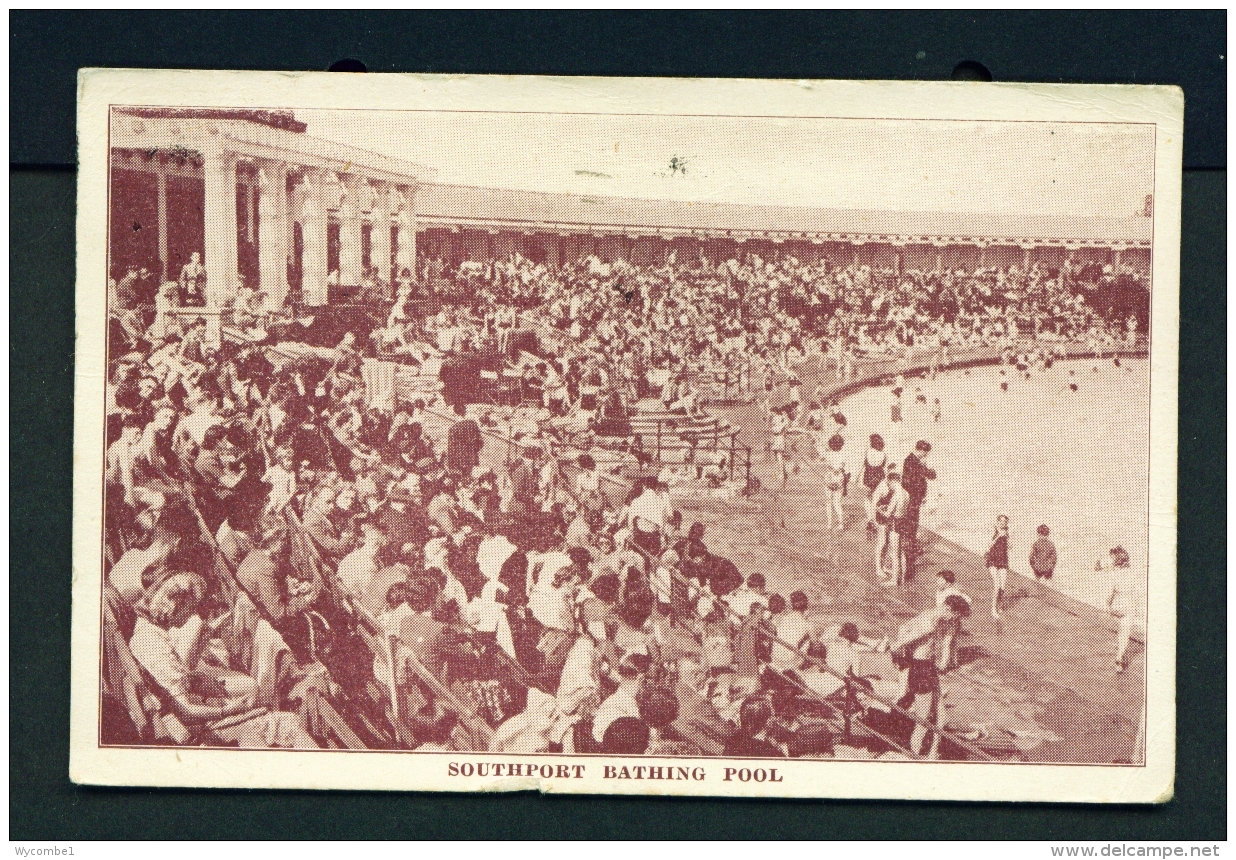 ENGLAND  -  Southport  Bathing Pool  Used Vintage Postcard As Scans - Southport