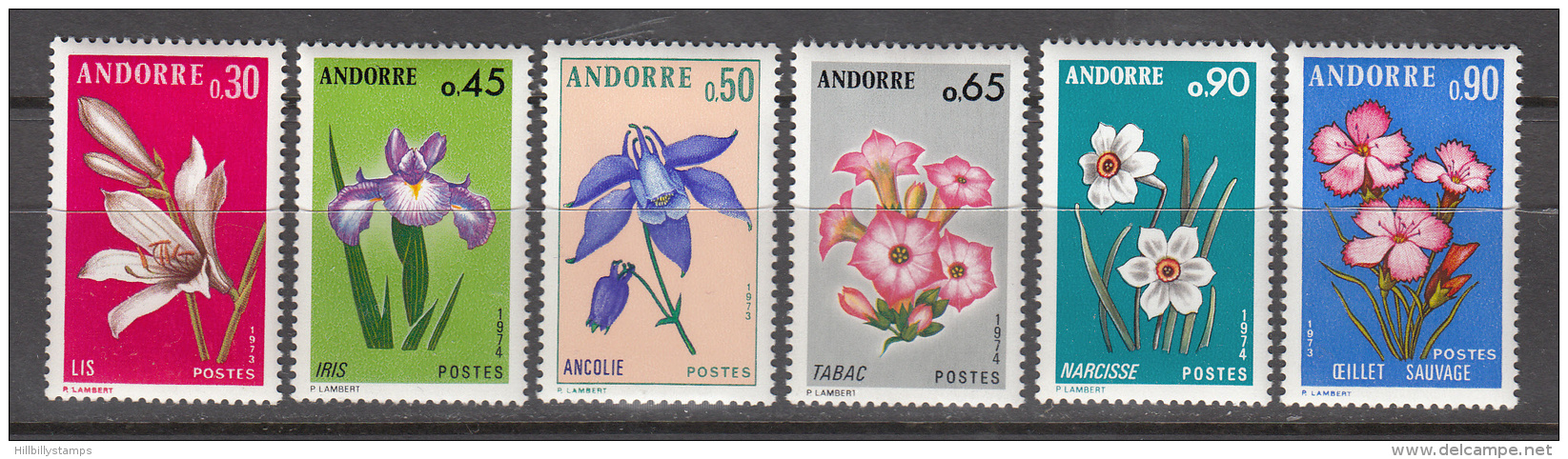 Andorra Fr.    Scott No. 222-27   Mnh     Year  1973 - Neufs