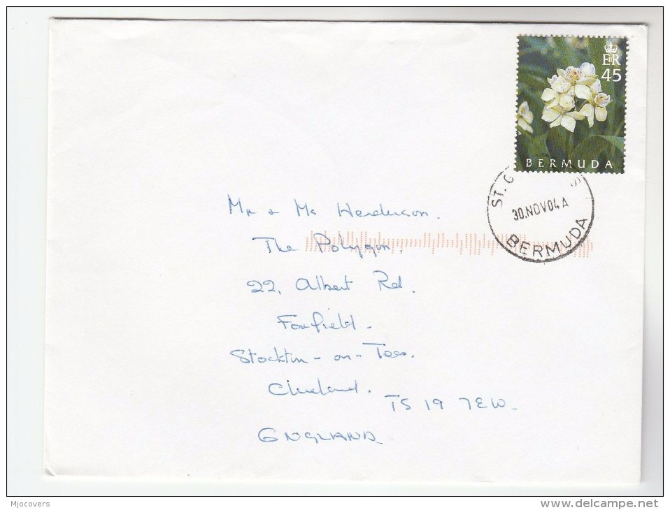 2004 BERMUDA COVER Stamps 45c Flower ORCHID  To GB Orchids Flowers - Orchidées