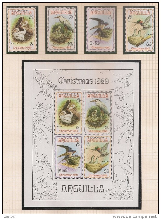 Anguilla ** MNH Christmas 1980 - Noël - Navidad - Natale - Weihnachten - Religion - Uccelli - Birds - Oiseaux - Vögel - Anguilla (1968-...)