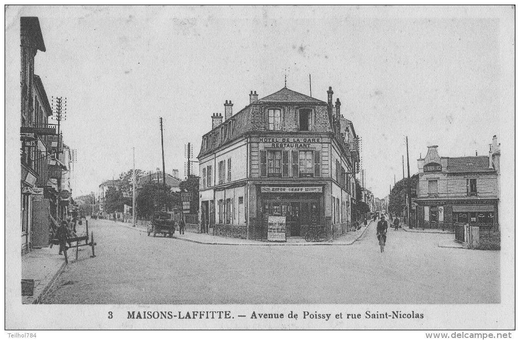 MAISONS - LAFFITTE  -  AVENUE DE POISSY ET RUE SANT NICOLAS - Maisons-Laffitte