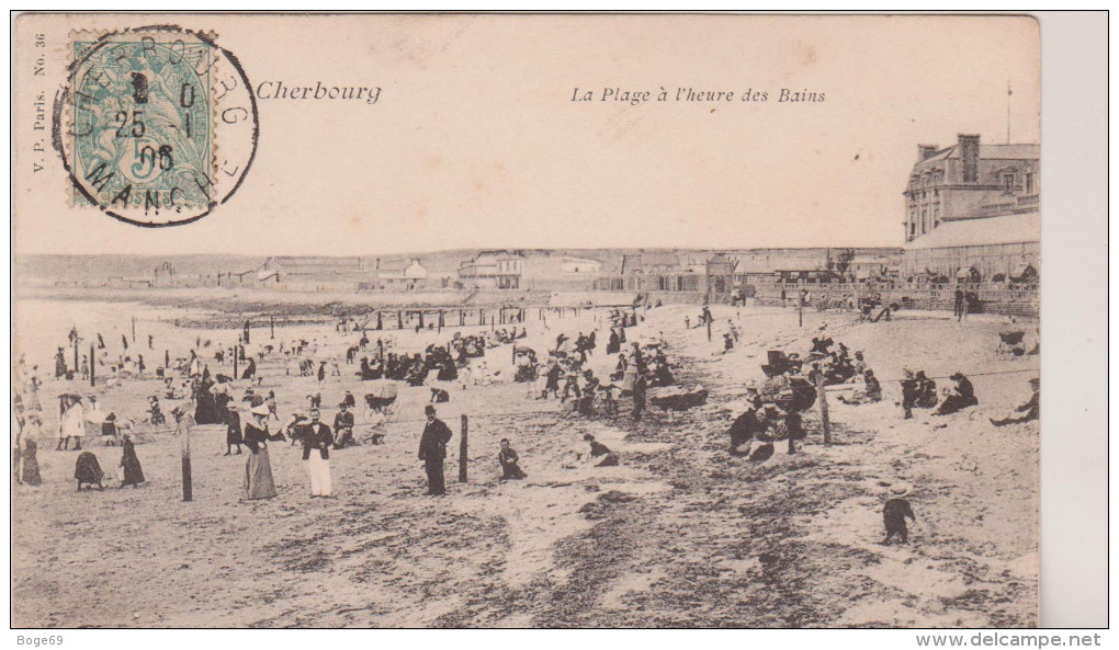 (R2)MANCHE , CHERBOURG , La Plage à L'heure Des Bains - Cherbourg