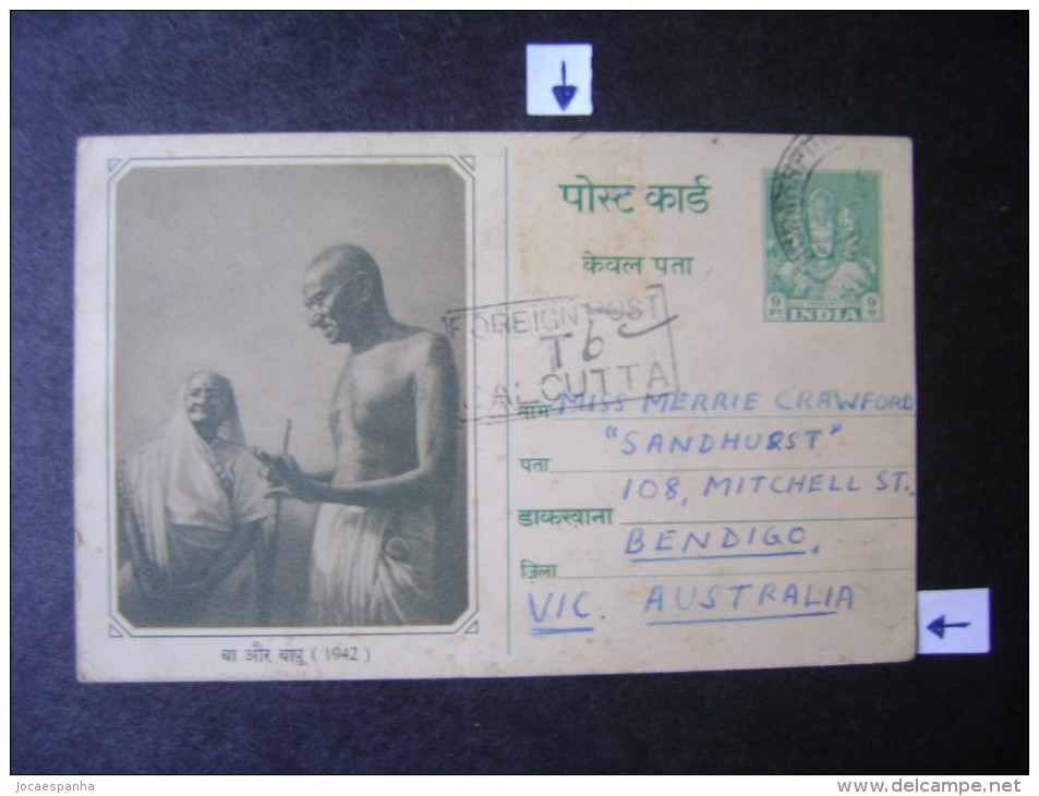 INDIA - WHOLE CALCUTTA FOR AUSTRALIAN Circulated, GHANDHI / GANDHI "AS" - Unclassified