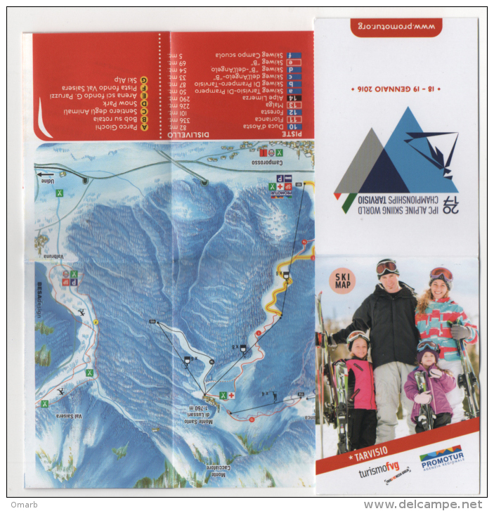 Alt899 Ski Area Map Mappa Piste Sci Impianti Risalita Skilift Cablecar Snow Park Snowboard Tarvisio Alpine Championship - Sport Invernali