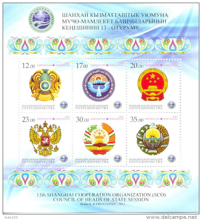 2013. Kyrgyzstan, 13th Shanghai Cooperation Organization Council, S/s Perforated, Mint/** - Kirghizistan