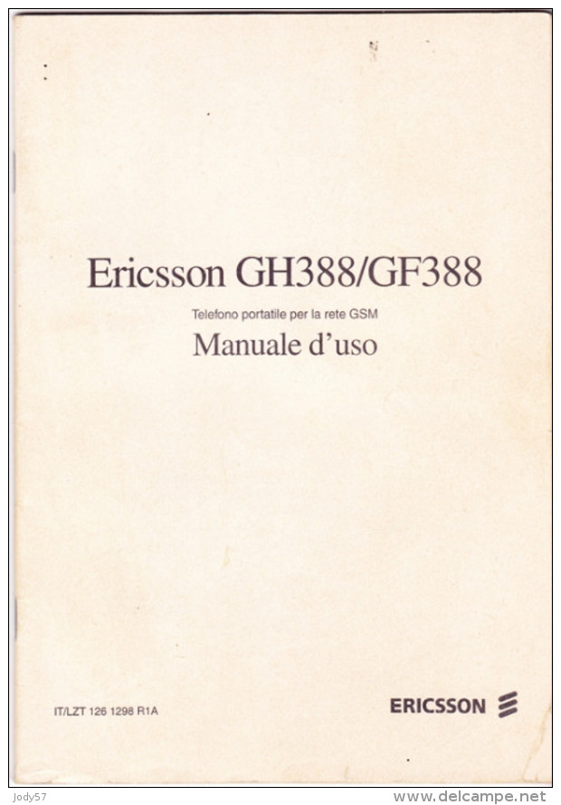 MANUALE USO - ERICSSON GH388/GF388 - 1995 - Telefonía