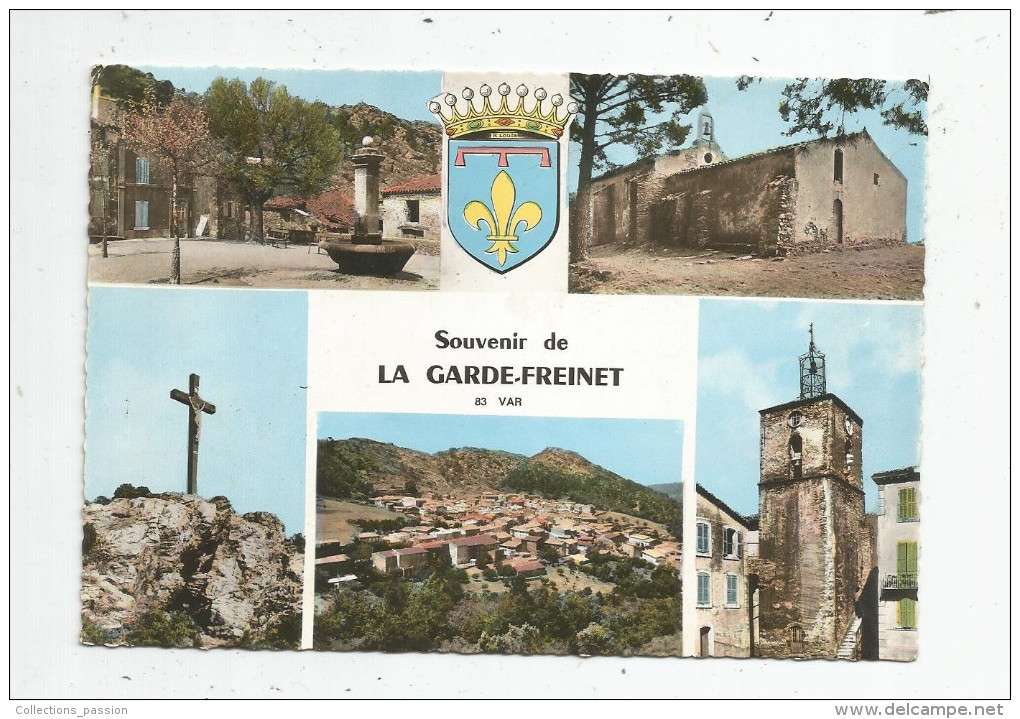 G-I-E , Cp , 83 , Souvenir De LA GARDE FREINET, Multi Vues , Voyagée 1967 - La Garde Freinet