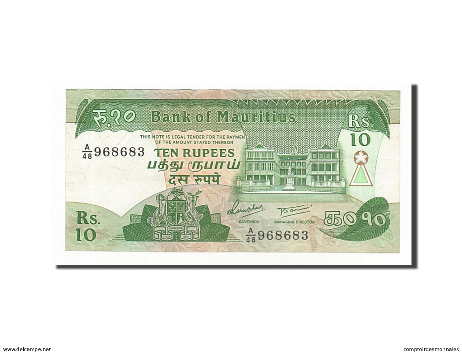 Billet, Mauritius, 10 Rupees, 1985, KM:35b, TTB+ - Mauritius