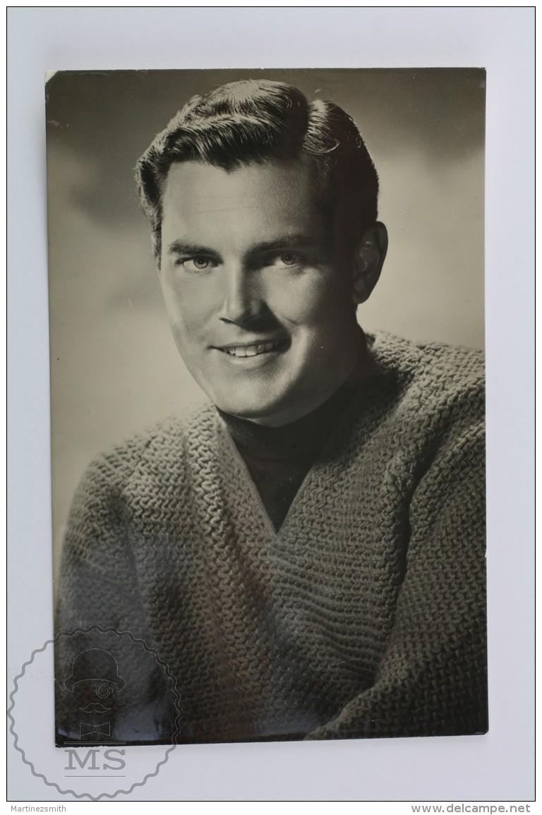 Vintage Real Photograph Postcard Movie Actor: Jeffrey Hunter - Actores