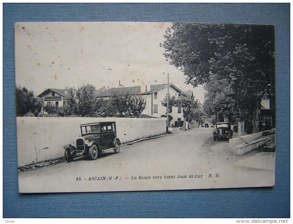 ASCAIN - LA ROUTE VERS ST JEAN DE LUZ - AUTOMOBILES - Ascain