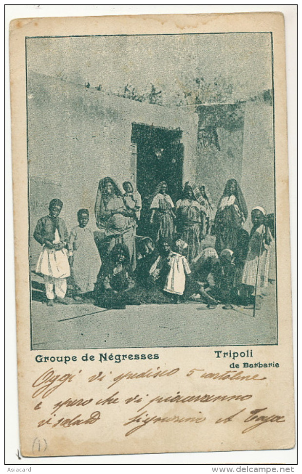 Tripoli De Barbarie Groupe De Negresses Voyagé En Fevrier 1902 - Libia