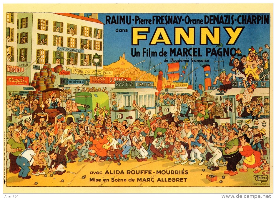 CPM COULEUR DESSIN DUBOUT-AFFICHE FILM FANNY 1950-PAGNOL RAIMU FRESNAY DEMAZIS CHARPIN - TTB - - - Dubout