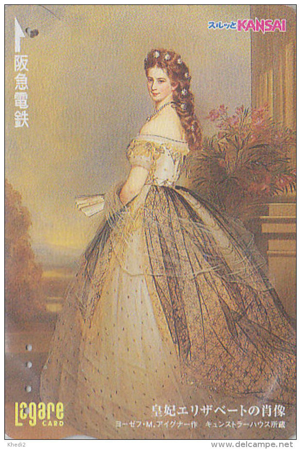 Carte JAPON - PEINTURE AUTRICHE - SISSI - Elisabeth JAPAN Painting Prepaid Card / Austria - KUNST Karte - 1447 - Malerei