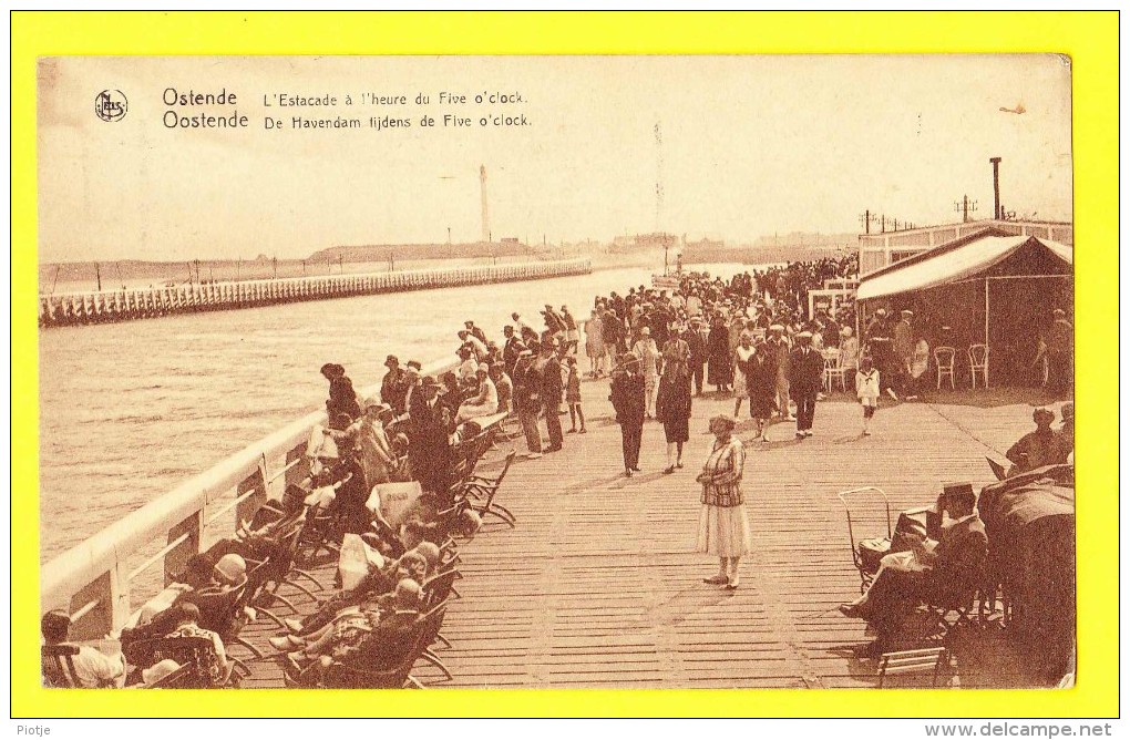 * Oostende - Ostende - Ostend (Kust - Littoral) * (Nels, Série 13, Nr 68) Estacade, Havendam, Pier, Rade, Animée, Café - Oostende