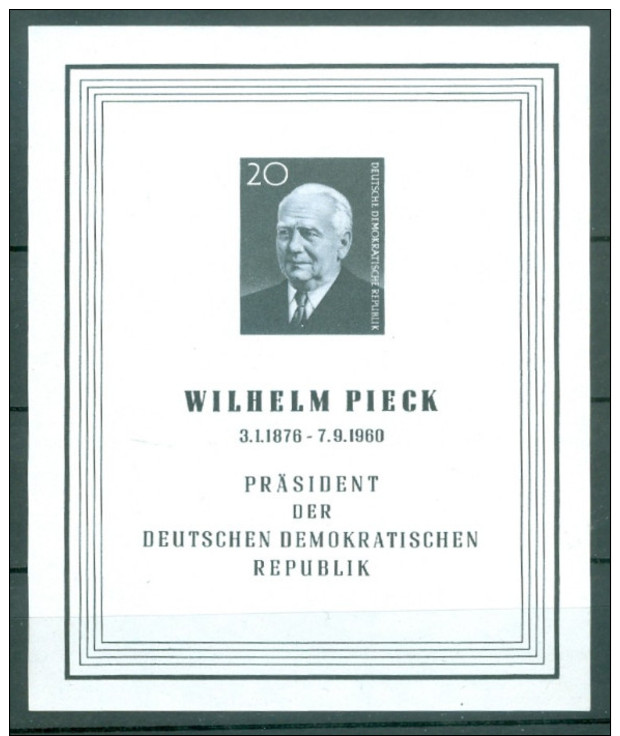 DDR - Block Nr. 16 Tod Von Präsident Wilhelm Pleck Postfrisch - Sonstige & Ohne Zuordnung