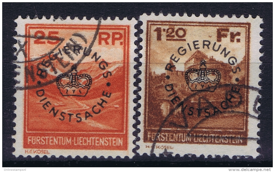 Liechtenstein: 1933 Mi  Dienst  9 - 10 Used - Oficial