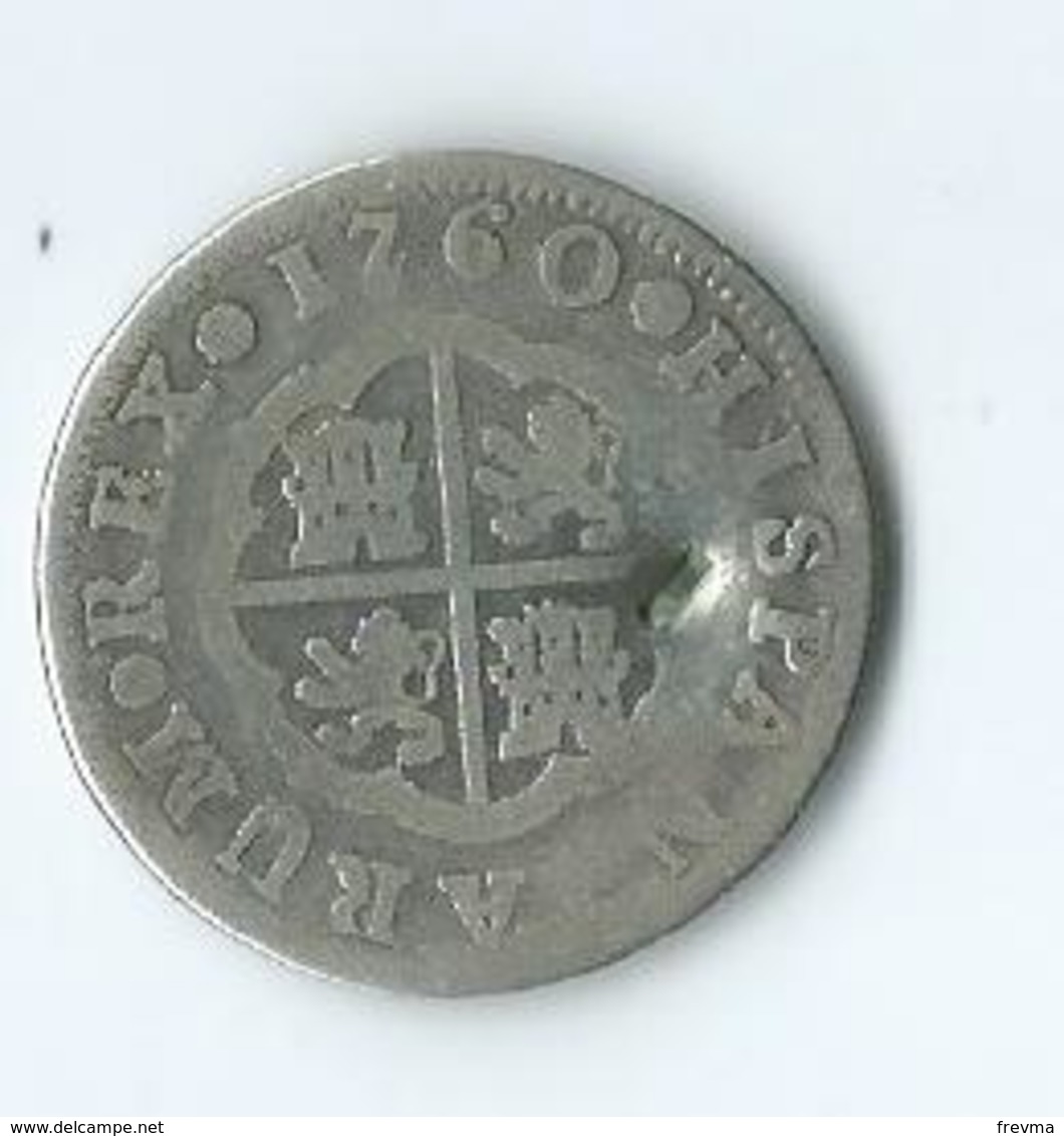 2 Reales 1760 Carolus III Argent - Münzen Der Provinzen