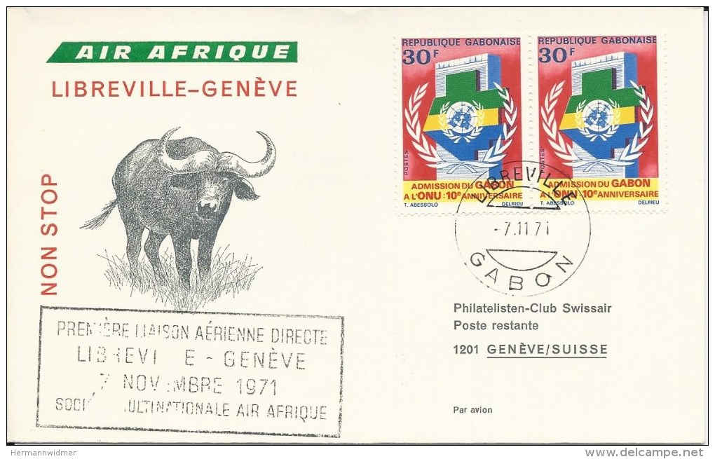 RF 71.23, Air Afrique, Libreville - Genève, DC-8 - Gabon (1960-...)
