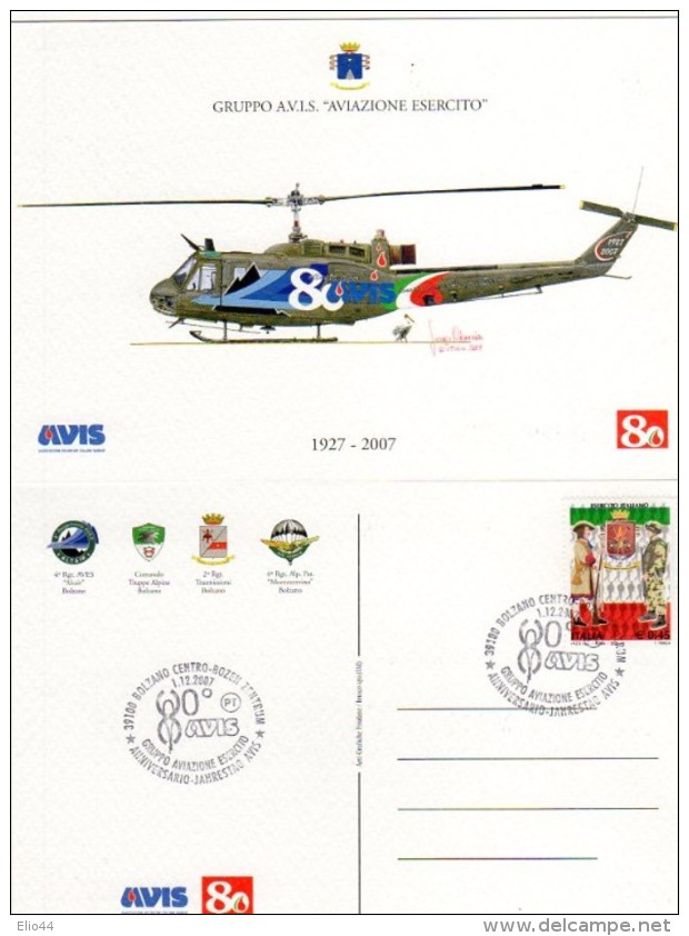BOLZANO -BOZEN - 2007 - Gruppo Aviazione Esercito -Anniversario-Jahrestac A.V.I.S. 1927-2007 - - Hubschrauber
