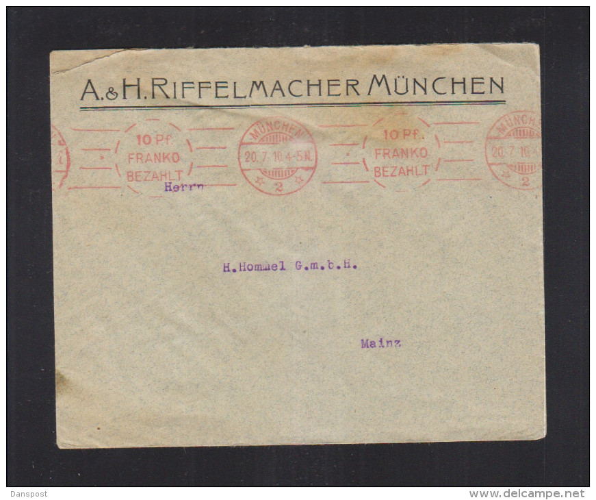 Bayern Brief 1910 München Franko - Other & Unclassified