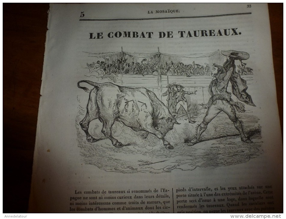 1836 LM :Le COMBAT De TAUREAUX;Le Chevalier De Latude;Le FOU (oiseau);Château De VINCENNES;Louis IV Dit D'OUTRE-MER - Non Classés