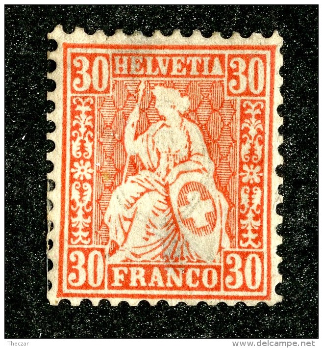 10177  Switzerland 1862  Zumstein #33 *  Michel #25a  ( Cat. 1500.€ ) Offers Welcome! - Nuevos