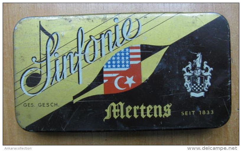 AC - SINFONIE MERTENS TURKISH - AMERICAN  TABAK - SNUFF TOBACCO EMPTY VINTAGE TIN BOX - Empty Tobacco Boxes