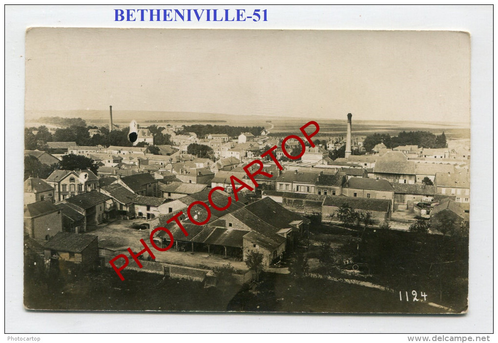 BETHENIVILLE-Vue Aerienne-CARTE Photo Allemande-Guerre-14-18-1 WK-FRANCE-51- - Bétheniville