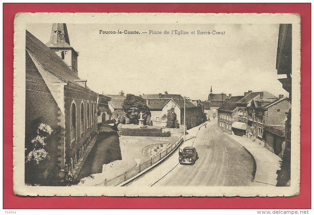 Voeren / Fouron-le-Comte - Place De L'Eglise Et Sacré-Coeur - 1953 ( Verso Zien ) - Fourons - Voeren