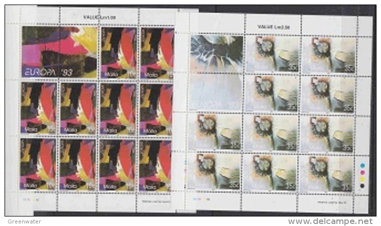 Europa Cept 1993 Malta 2v 2 Sheetlets ** Mnh (F5162) ROCK BOTTOM PRICE - 1993