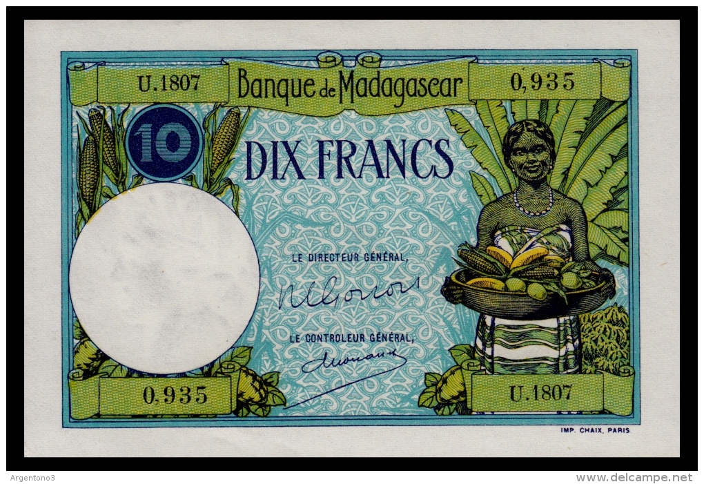 Madagaskar 10 Francs 1937-1947 UNC - Madagaskar