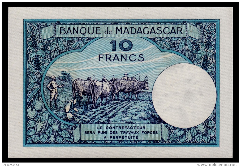 Madagaskar 10 Francs 1937-1947 UNC - Madagascar