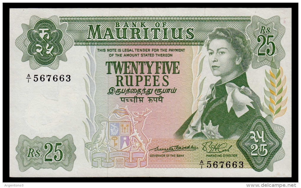 Mauritius 25 Rupees 1967 P.32a XF - Maurice