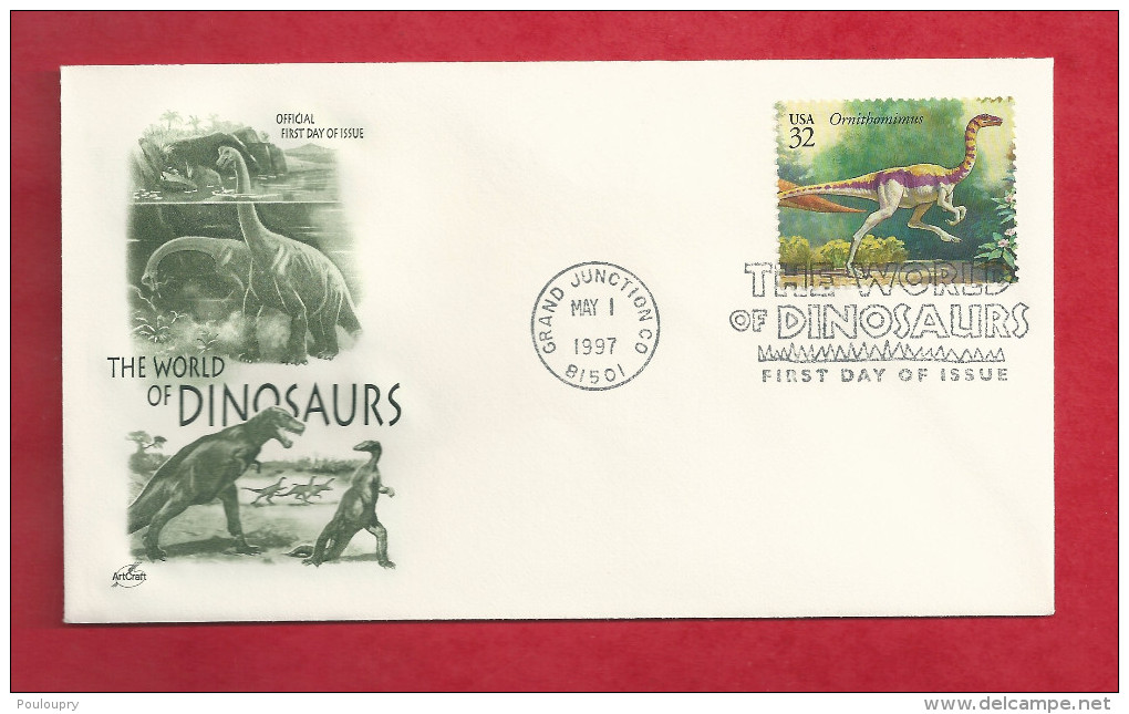 Lettre Des USA De 1997 - FDC - YT N° 2603 - Ornithomimus - Prehistorics