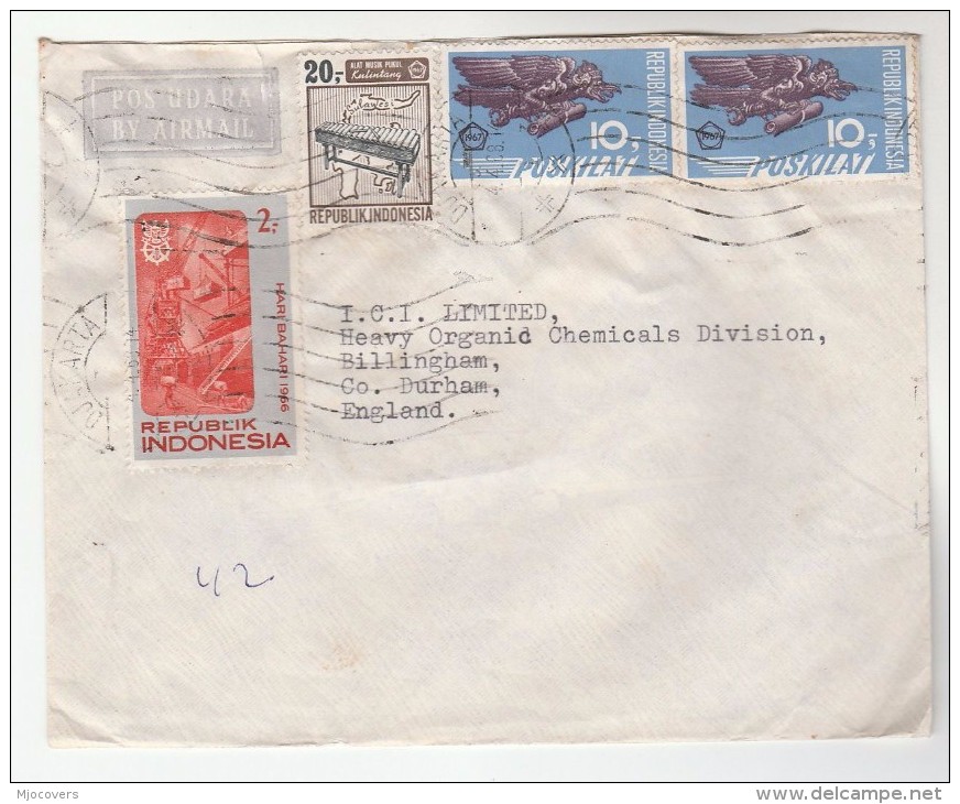 1971 Air Mail INDONESIA  Multi Stamps COVER  To GB - Indonesia