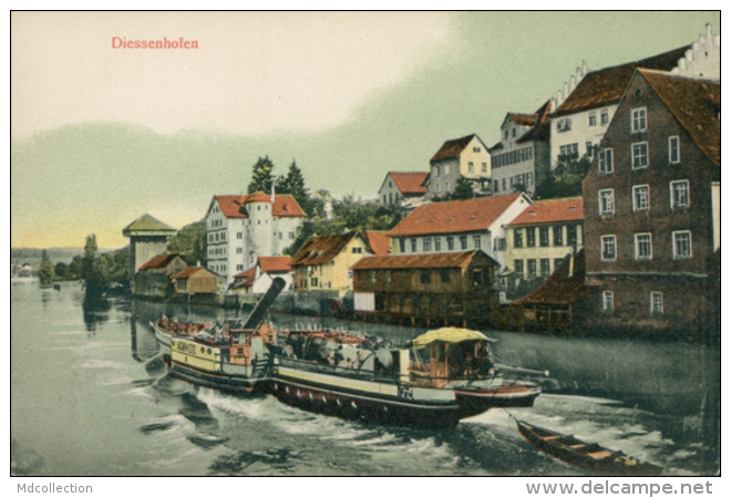 CH DIESSENHOFEN / Les Quais Et Une Péniche / CARTE COULEUR - Diessenhofen