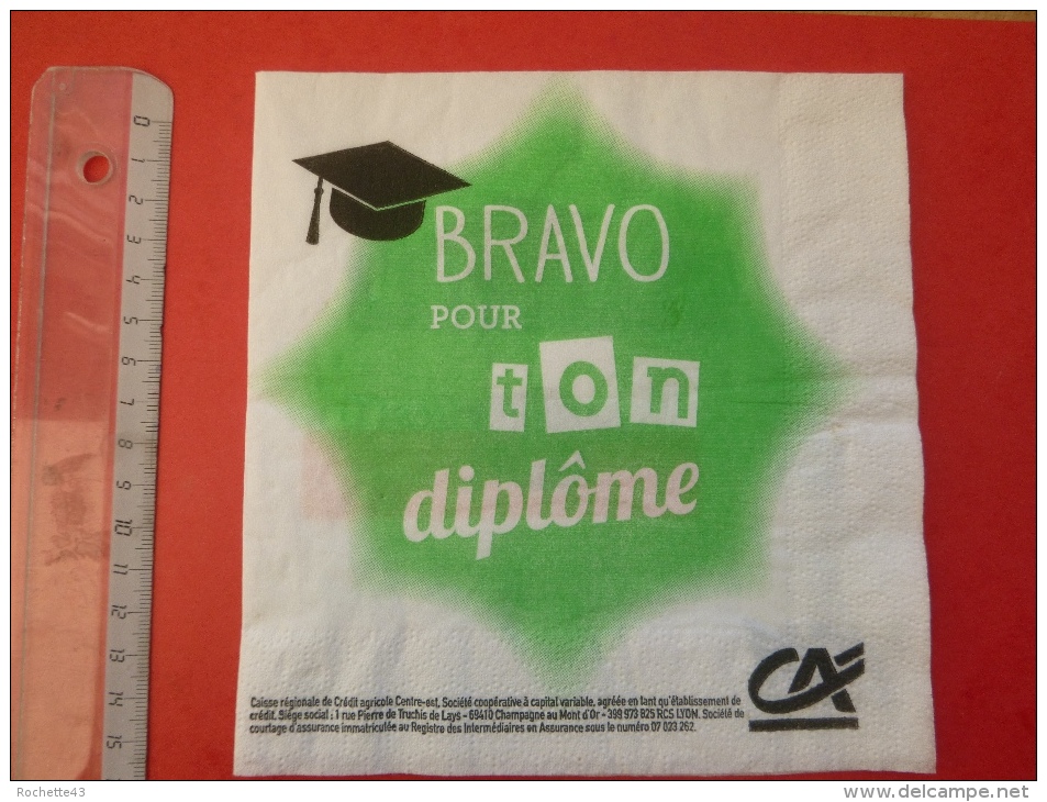 Serviette En Papier Publicitaire Crédit Agricole Pour Les étudiants - Serviettes Publicitaires