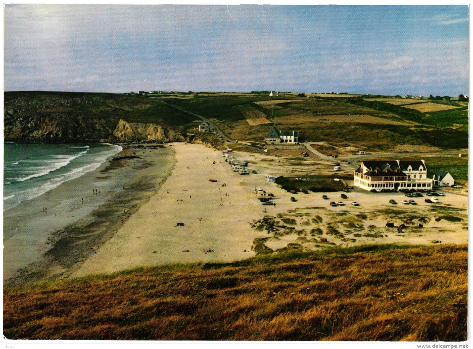 PLOGOFF ,PLAGE DE LA BAIE DES TREPASSES ,DETAILS A VOIR ,VUE AERIENNE COULEUR REF 46437 - Plogoff