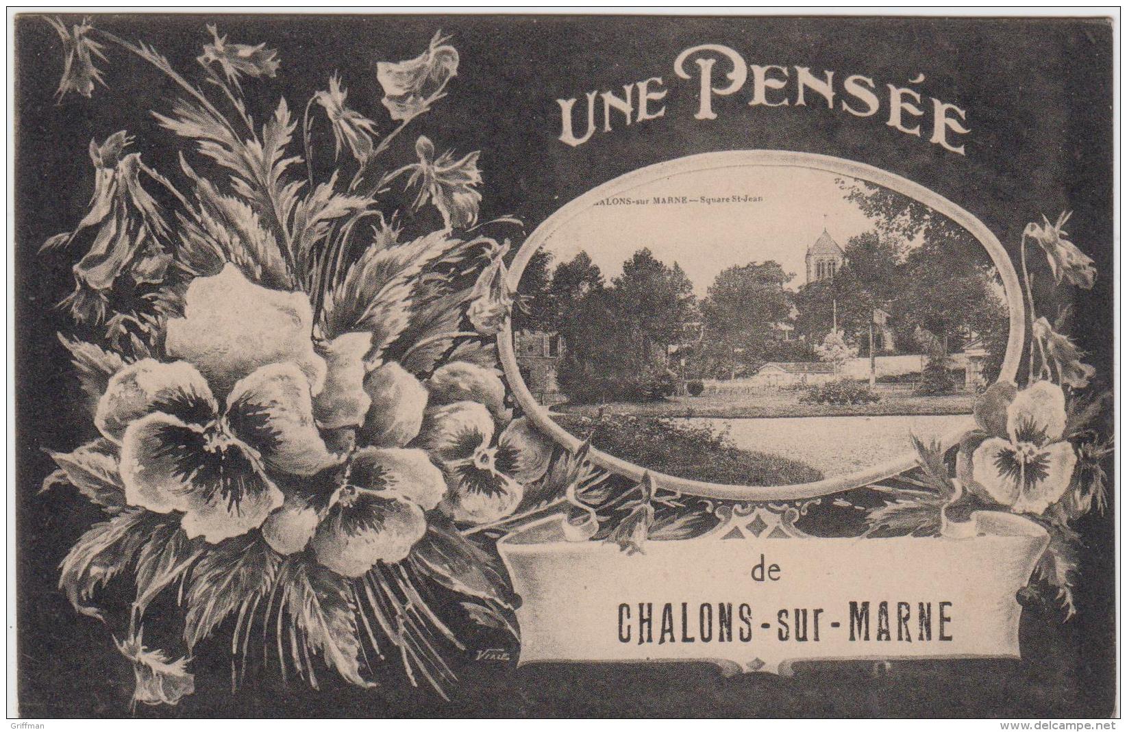 CHALONS SUR MARNE SQUARE SAINT JEAN UNE PENSEE 1928 - Châlons-sur-Marne